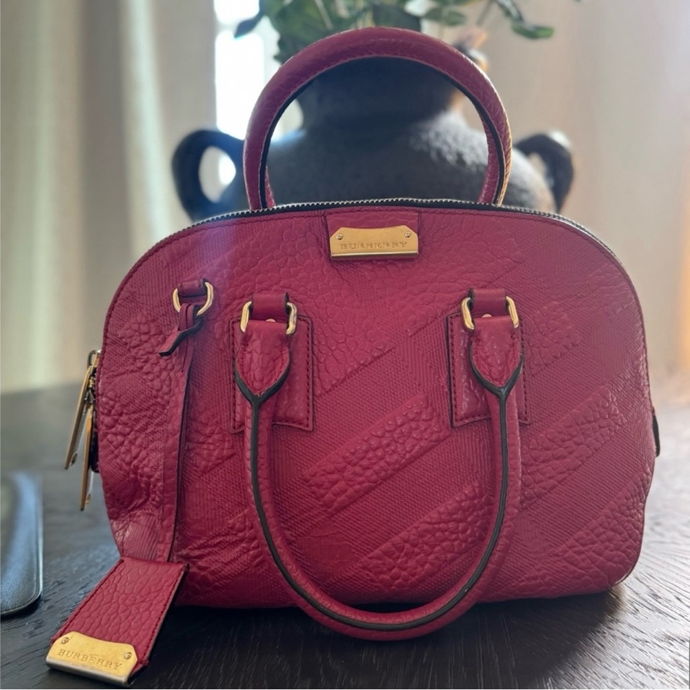 Burberry Orchard Signature Grain Leather Bag